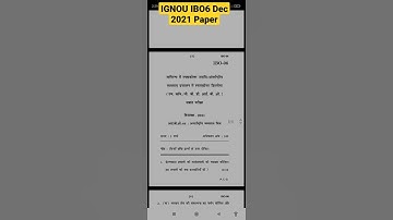 IBO6 Dec 2021 paper #ignou #shorts #video #viral #2021