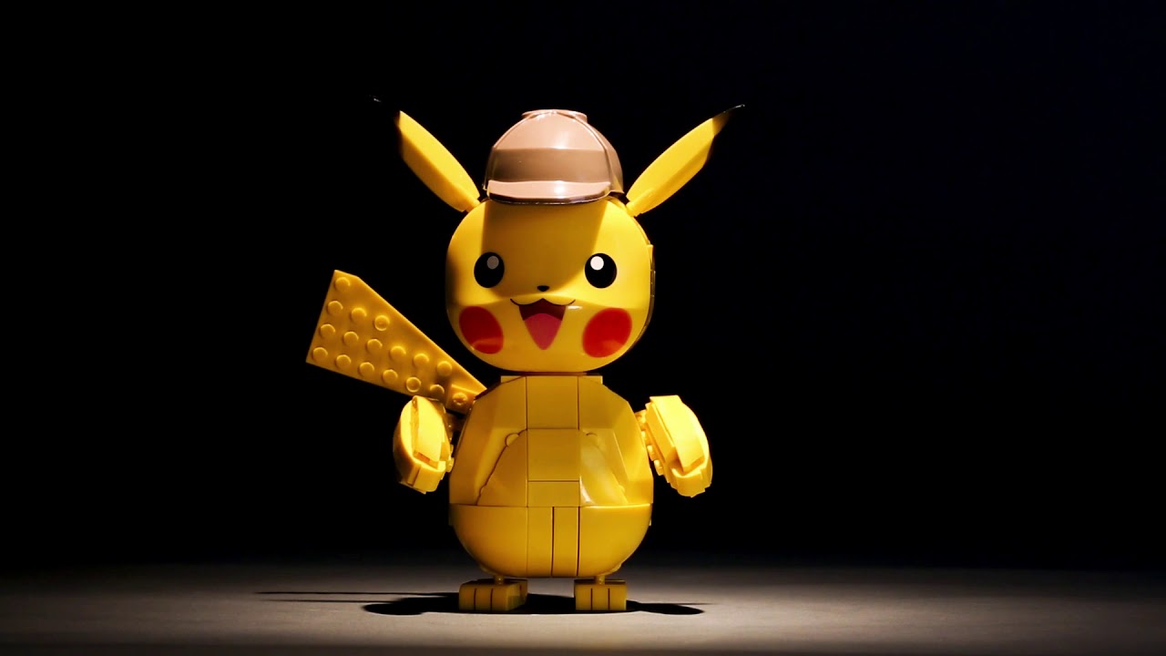 Medium Detective Pikachu Mega Construx Detective Pikachu.