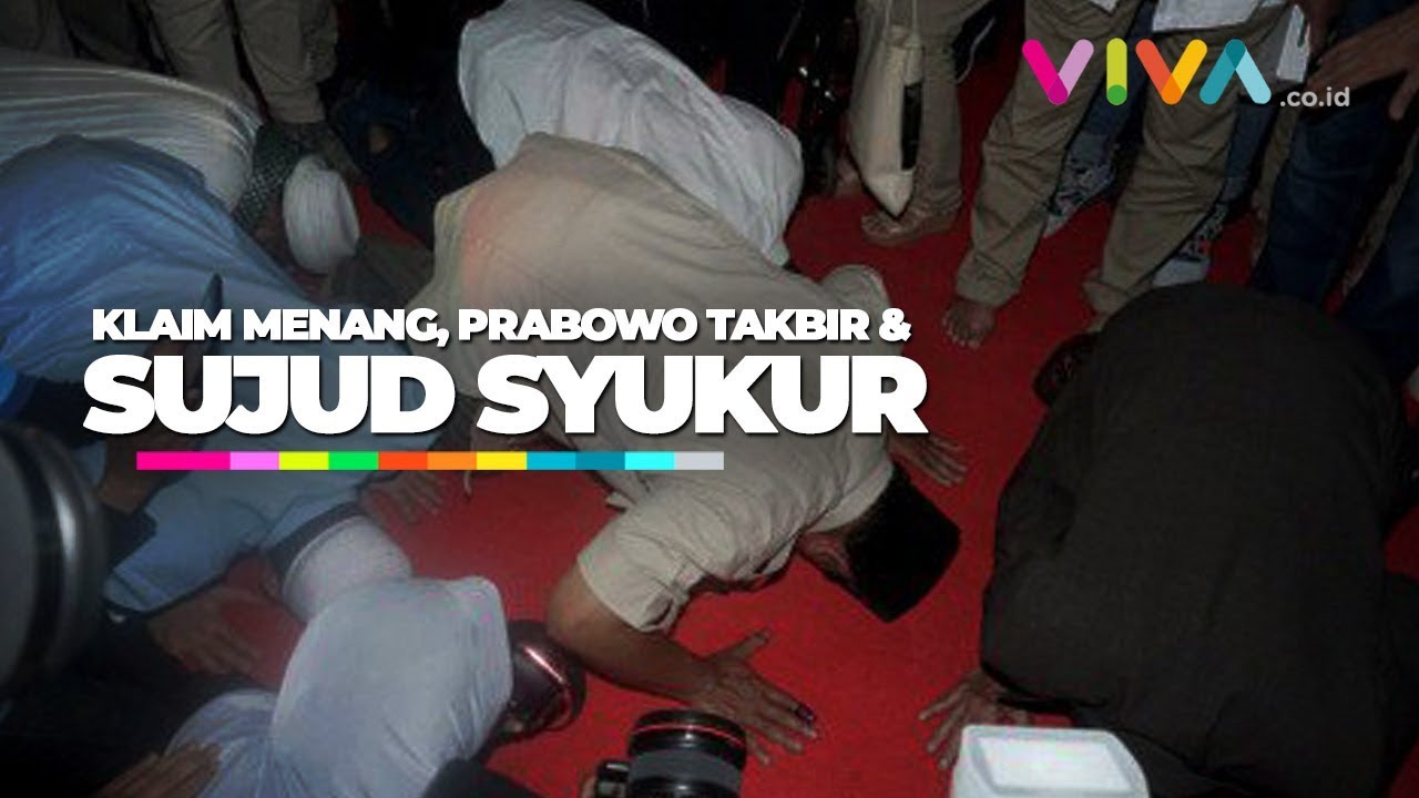 http://news.viva.co.id Klaim Menang, Prabowo Takbir dan Sujud Syukur
