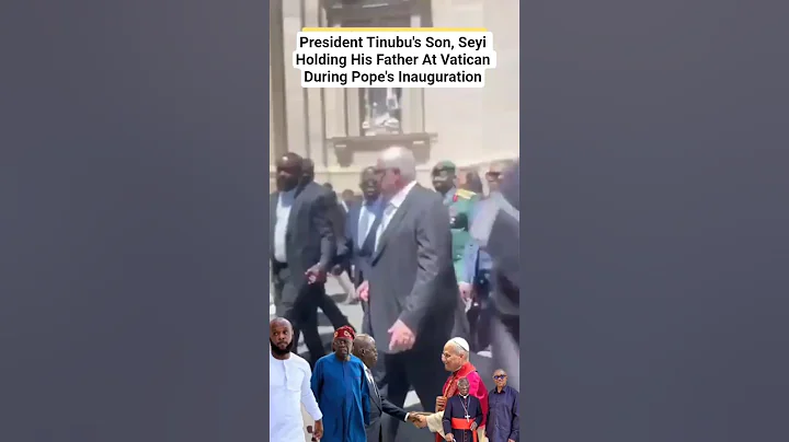 President Tinubu's Son, Seyi Holding His Father At Vatican During Pope's Inauguration