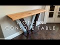 Modern Console Table / Alder with Steel Base