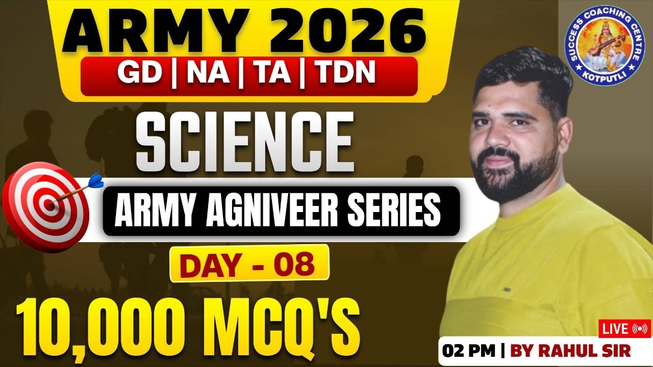 Indian Army 2026 Class | TOP 10,000 MCQ'S I Day 08 l Indian Army Exam| By:- Rahul Sir