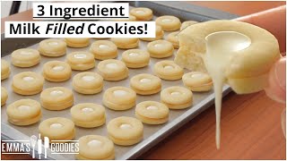 3 Ingredient CONDENSED MILK COOKIES! Milk & Cookies all in one! screenshot 4