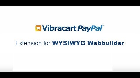 Vibracart Paypal Extension For WYSIWYG Webbuilder 10