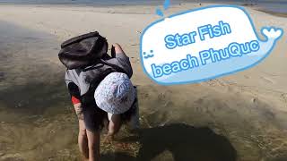 Phu Quoc Star Fish beach 🏖️ หาดปลาดาว ฟูโกว๊ก  ปลาดาวส้ม-ดำ น่าร๊ากกกก