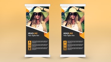 How to create a professional roll up banner design in photoshop tutorial 2019