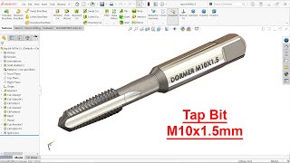 How to make Tap Bit M10x1 5mm in SolidWorks