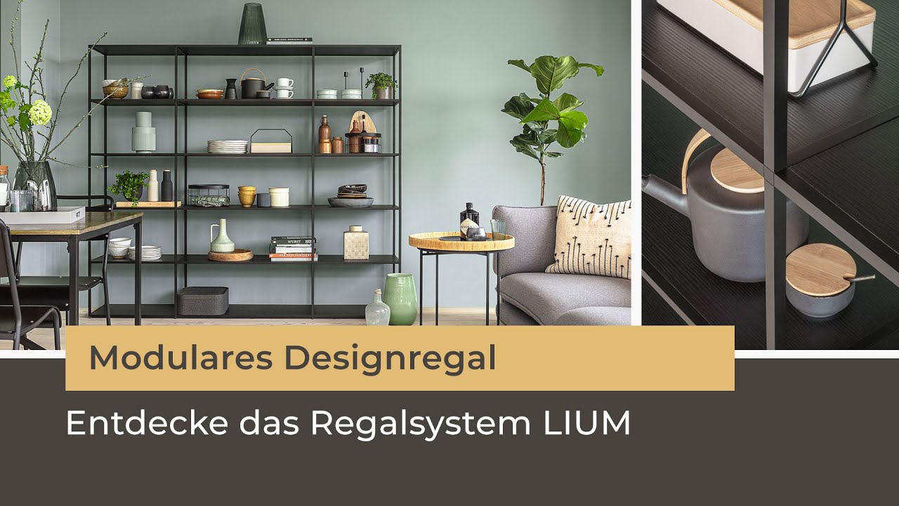 LIUM - black design shelf in industrial style l Configure individually in  the 3D planner 