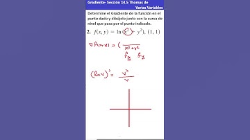 Gradiente f(x,y)=Ln(x^2+y^2), (1,1) Ejercicio 2 Secc 14.5 Thomas Calculo de Varias Variables PARTE I