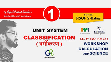 UNIT SYSTEM | CLASSIFICATION| इकाई प्रणाली |NSQF| -ITI WORKSHOP CALCULATION AND SCIENCE BY GOPAL SIR