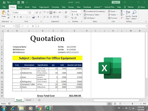 how to make quotation in excel