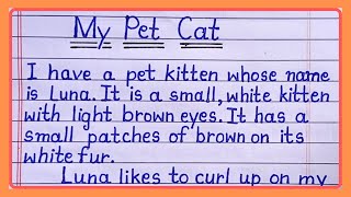 My pet cat essay writing in english | My pet cat essay