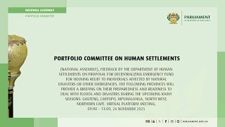 Portfolio Committee on Human Settlements, 26 November 2026
