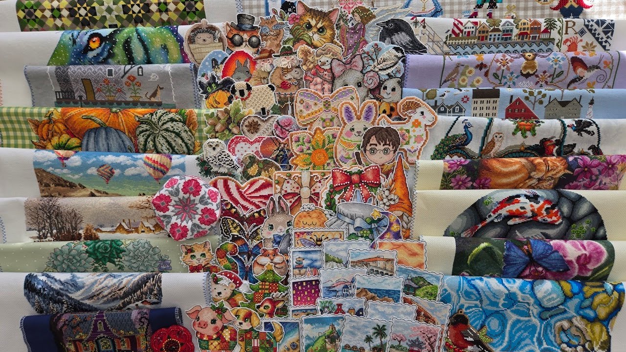 Вышивальные ИТОГИ 2025 года: 25 готовых работ на ткани + 68 игрушек на пластике