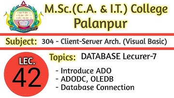 304 | L42 | VB | Introduction to ADO | ADODC Control | Database Connectivity | By NSP