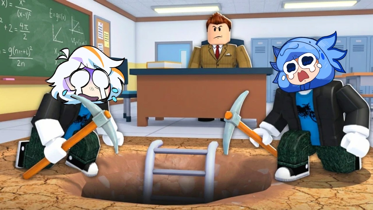 CAVAMOS PARA ESCAPAR DE LA ESCUELA COMPLETO (DIG TO ESCAPE ROBLOX)