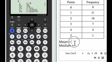 Mean, median and range from a frequency table on the xasio classwiz fx 83GT
