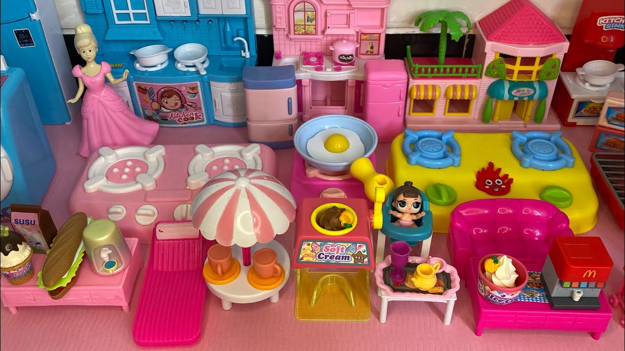 Mainan Masak Masakan, Pink Kitchen Set, Kompor Masak, Es Krim, Kulkas, Rumah, Koleksi Mainanku
