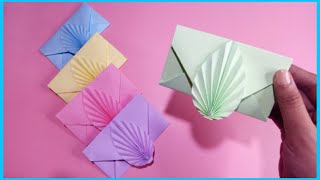 Easy Origami Envelope With Leaf Design | Origami Cute Envelope | Diy Works