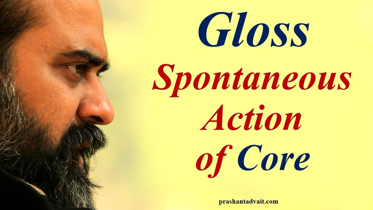 Gloss is the spontaneous action of Core || Acharya Prashant, with youth (2013)