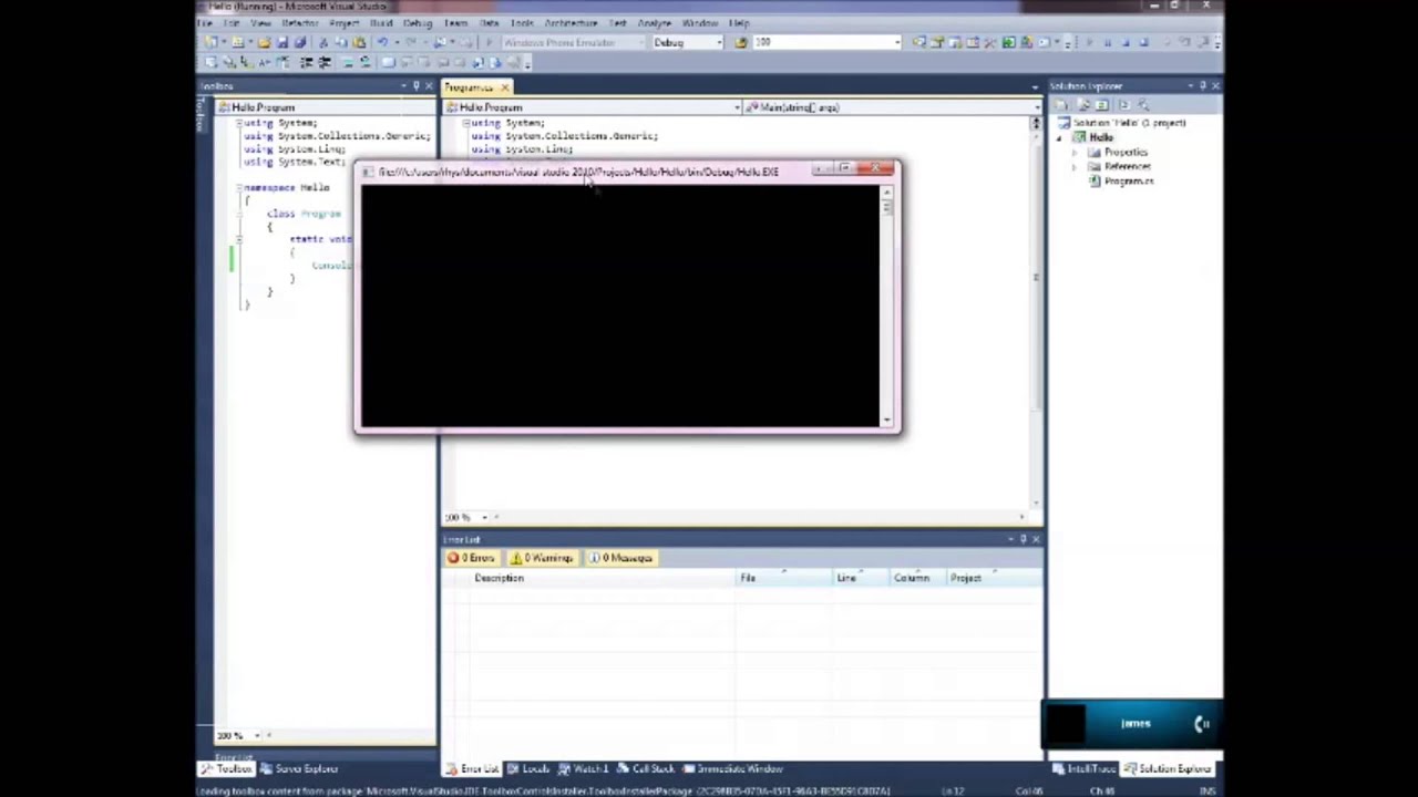 Lesson 1 : Hello World in C# - YouTube