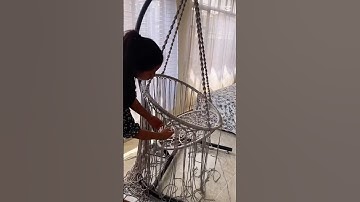 Weaving magic with macramé! This hanging chair is almost ready—can’t wait for the final look! ✂️✨