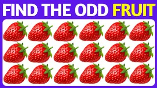 Find the ODD One Out | Fruits Edition 🍎🍓🍌Emoji Quiz | Easy, Medium, Hard Levels