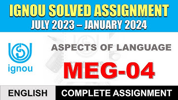 MEG 04 SOLVED ASSIGNMENT 2023 24 || MEG 04 SOLVED ASSIGNMENT 2023 24 IN ENGLISH || MEG 04 ASSIGNMENT