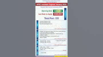 HPSC Assistant Engineer Vacancy 2025 HPSC New Vacancy 2025