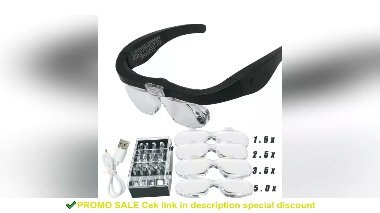 Magnifying Glasses Magnifier1.5X 2.5X 3.5X 5.0X USB Rechargeable With LED Light For Reading Jewelers
