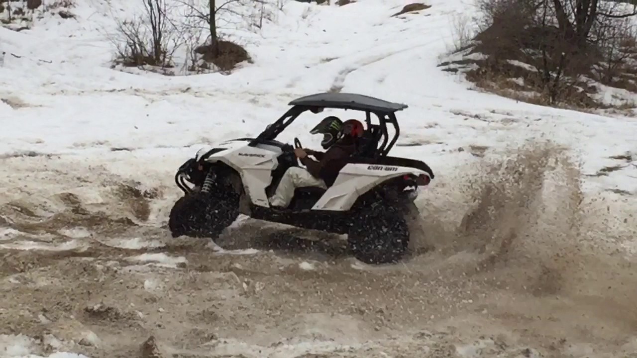 Can Am Maverick on ice. Jason playing around