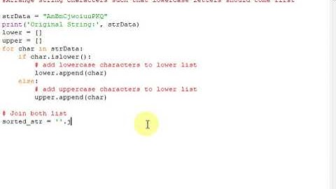 python program to Arrange string characters such that lowercase letters should come first