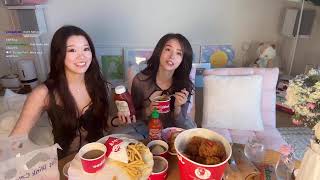Pokimane Mukbang Ft. Jaime & Nina ❤️ | Food, Laughs & Good Vibes 🍗🍕
