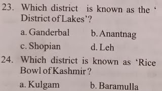 Geography Of Jammu And Kashmir | PYQs | MCQs | JKP Constable | Female Supervisor | Patwari | JKSSB