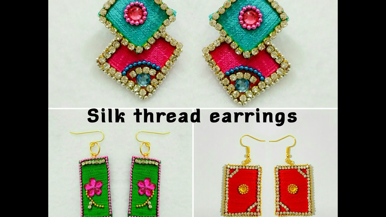 How to make Designer Bridal Silk Thread Earrings at Home | Tutorial -  YouTube