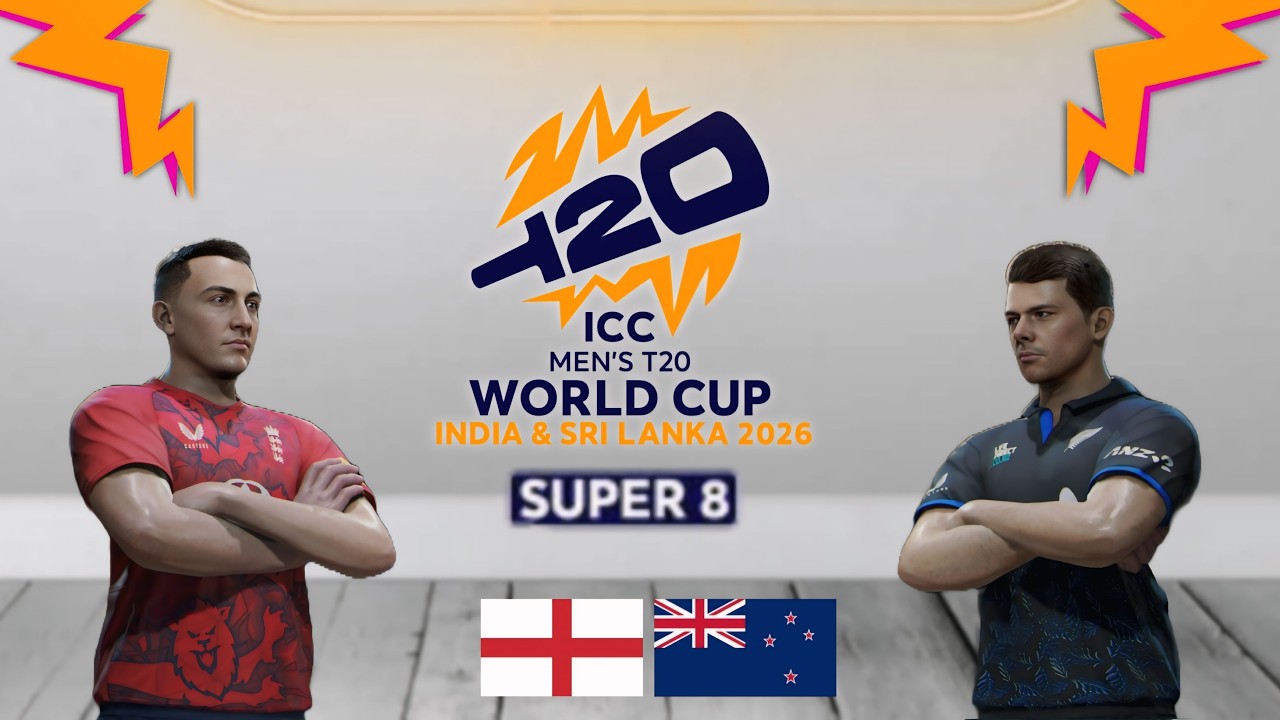 🔴 England vs New Zealand Super 8 Match ICC Men's T20 WorldCup 2026 - Cricket 26 Live -VR Gaming