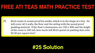 ATI TEAS MATH Number 25 Solution - FREE Math Practice Test - Surface Area of a Box and Cost