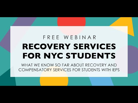 {WEBINAR} Recovery Services for NYC Students with IEPs