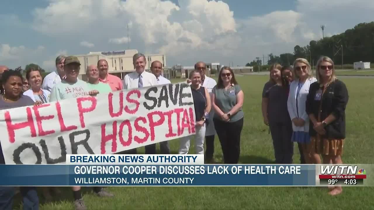 Gov. Cooper in Williamston discussing hospital closure, Medicaid