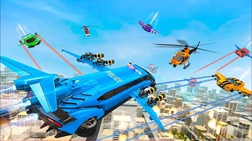 Flying Limo Robot Car Transform: Police Robot Game #1 Android Gameplay