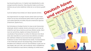 Deutsch hören und verstehen __ Klein, aber oho : Die deutschen Artikels