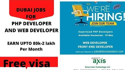 web developer and php developer job in dubai 2022