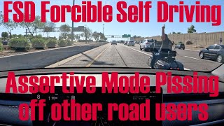 FSD Forcible Self Driving Assertive Mode Pissing off other road users