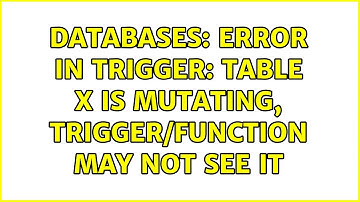 Databases: Error in trigger: table X is mutating, trigger/function may not see it