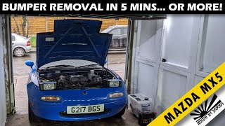 How to remove MX5 front bumper in 5 mins... or more! Eunos Roadster - Mazda MX5 / Miata