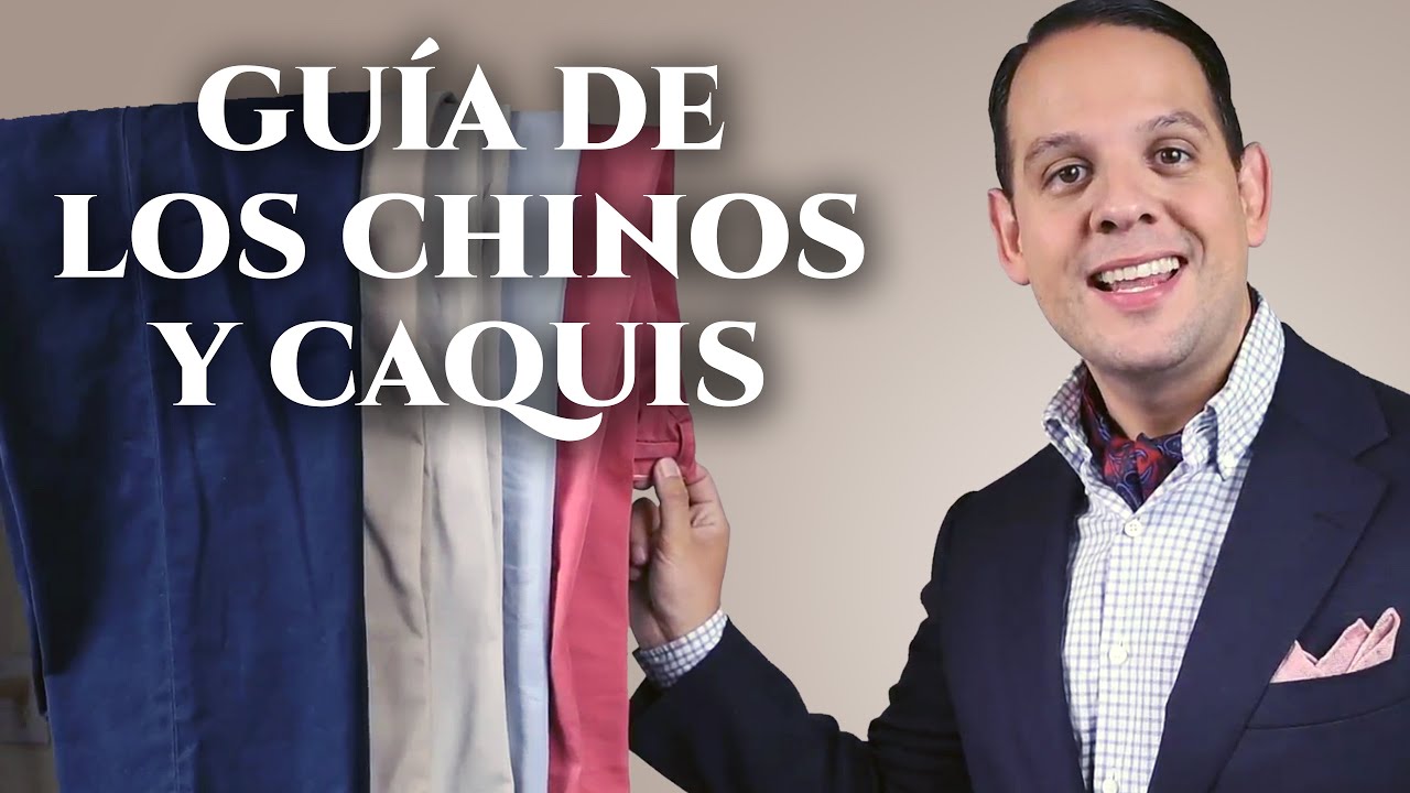 de los pantalones chinos caquis hombres - YouTube