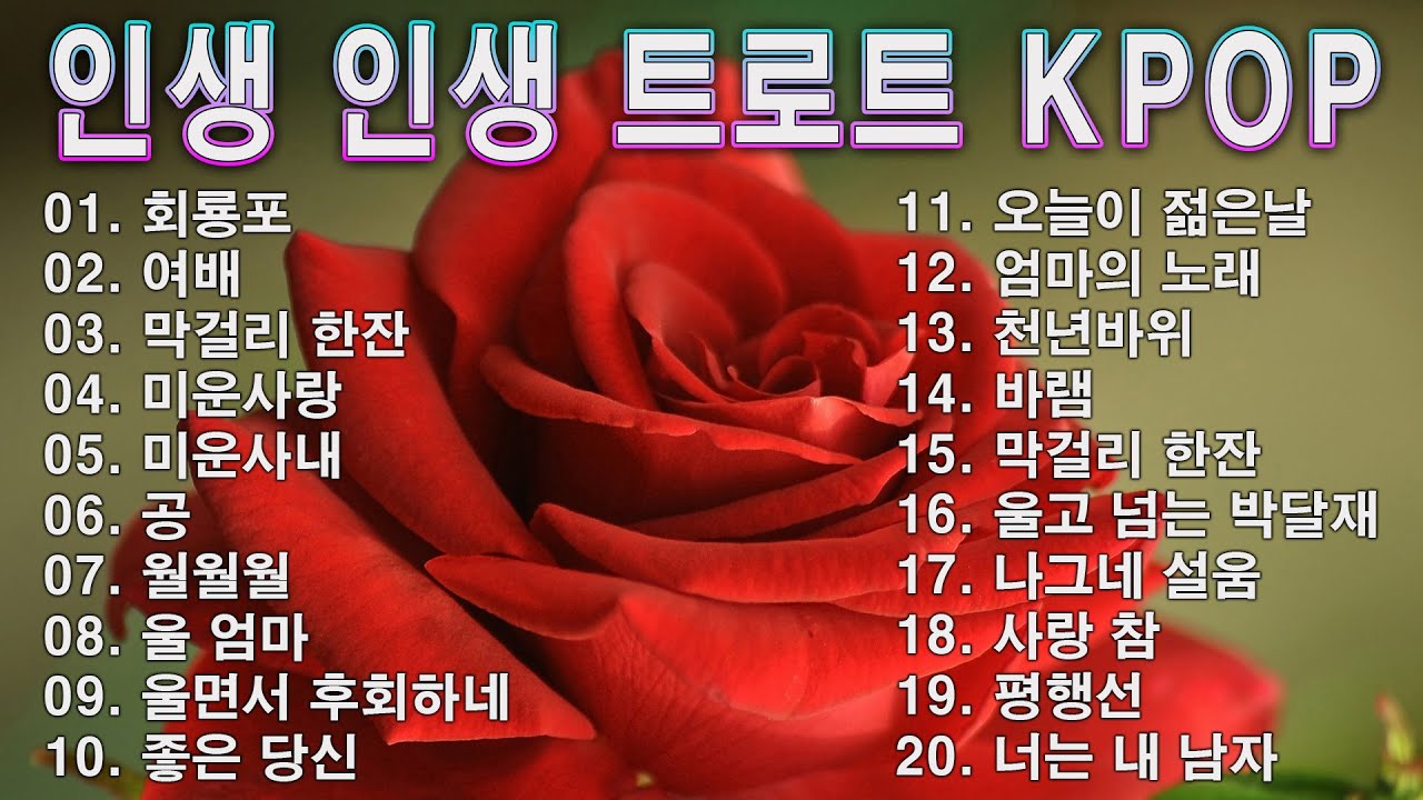 인생 인생 트로트 KPOP (TROT) PLAYLIST ☘️ ( 꽃길.상사화.여인의 눈물.회룡포.바람길...) #Kpop