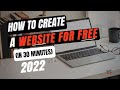 How to create a website for free in 30 minutes 2022  full tutorial