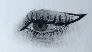 Easy Eye Drawing /How to Draw Beautiful Eye/Heart Touching Drawing