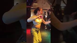 Salsa social dancing with Elizaveta.